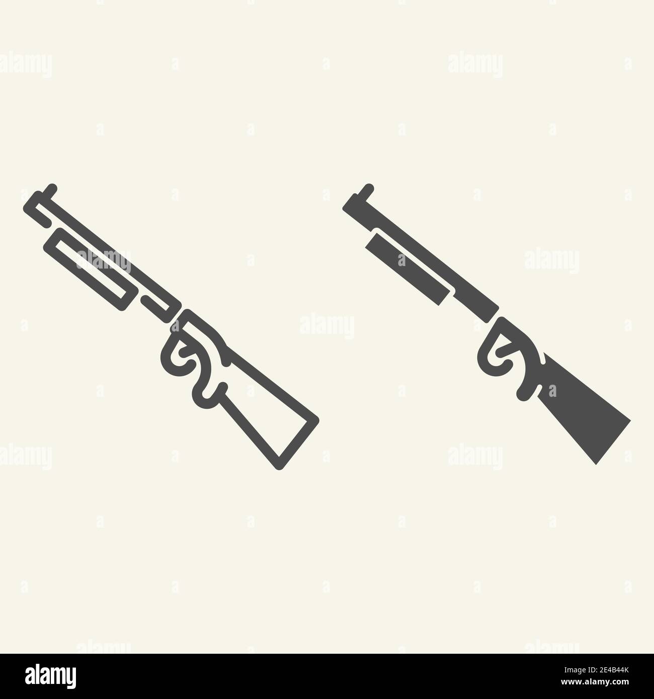 Rifle line and glyph icon. Weapon vector illustration isolated on white ...