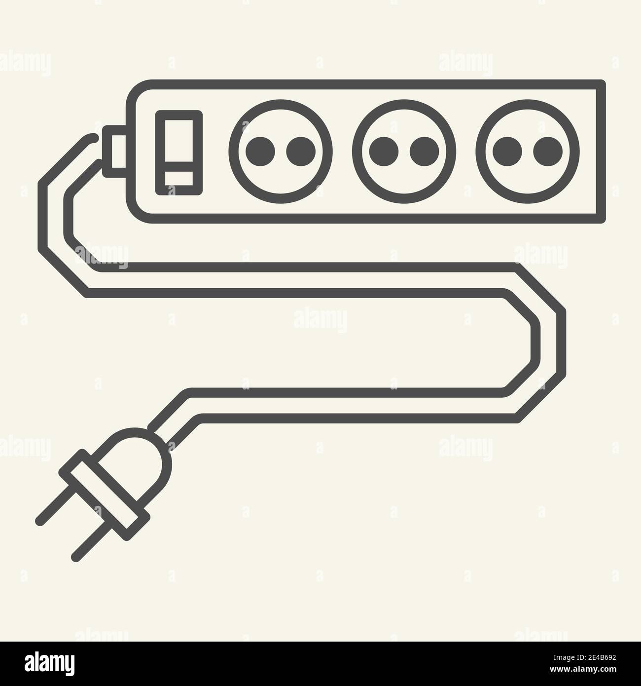 Power socket thin line icon. Sockets vector illustration isolated on
