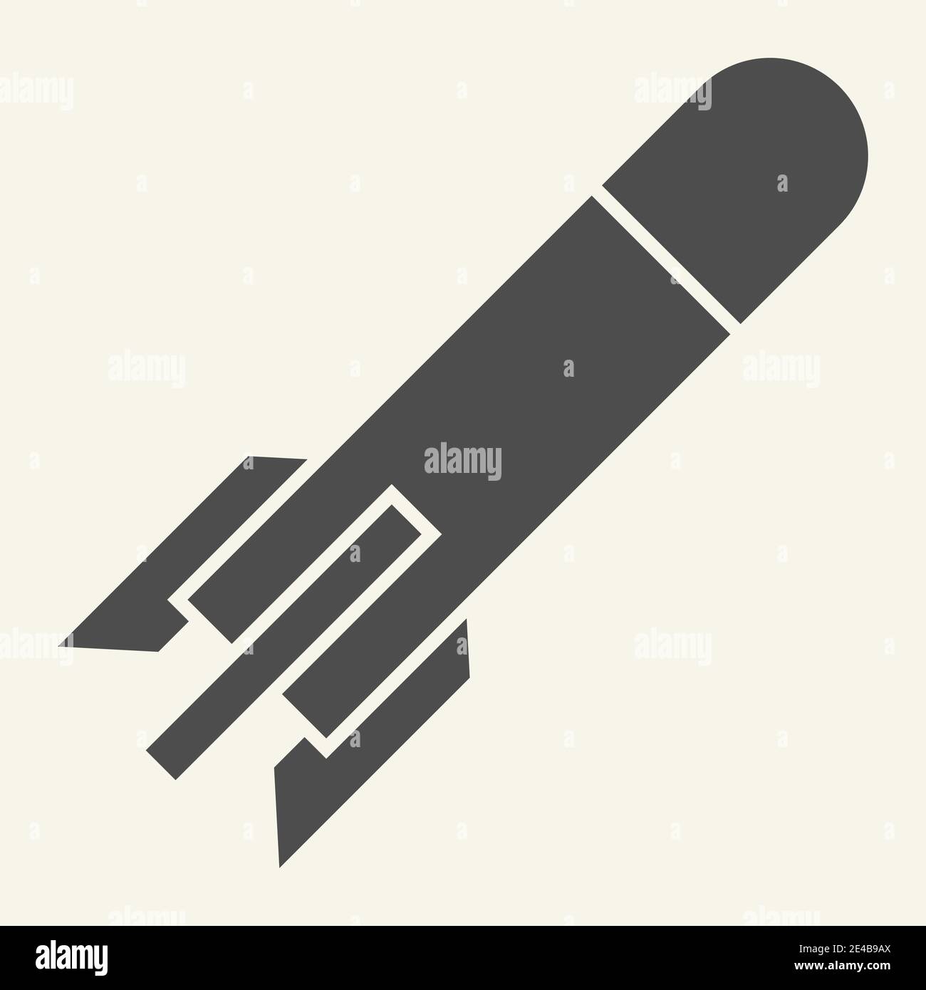 Missile solid icon. Rocket vector illustration isolated on white. Launch glyph style design, designed for web and app. Eps 10. Stock Vector