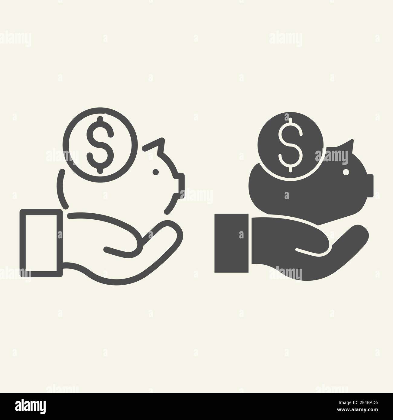 Save money line and glyph icon. Savings vector illustration isolated on ...