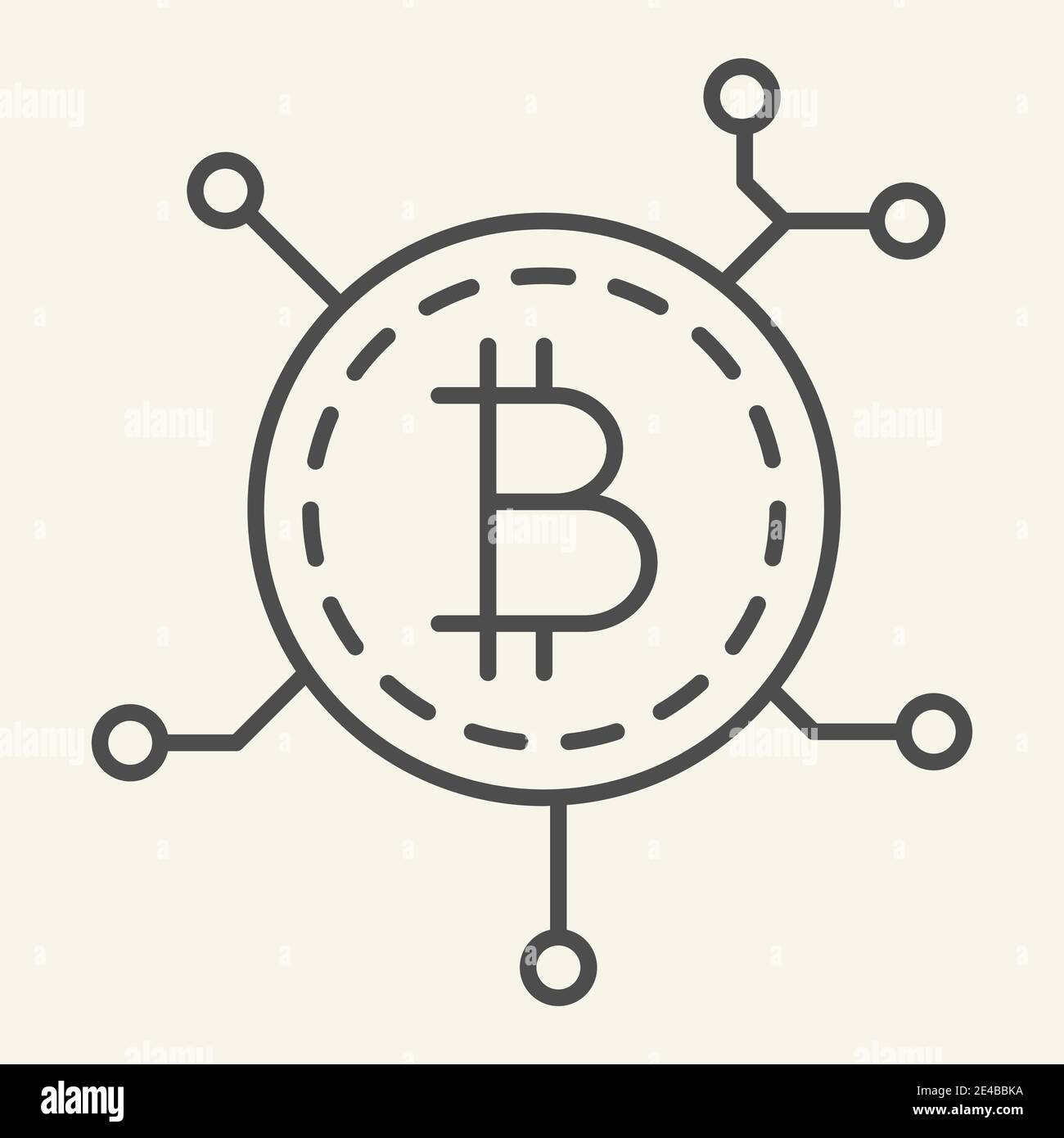 Blockchain technology thin line icon. Bitcoin communication vector ...
