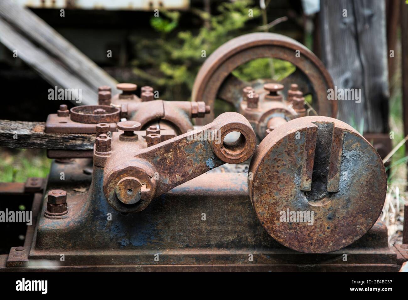 Lever with shaft and drive wheel Stock Photo