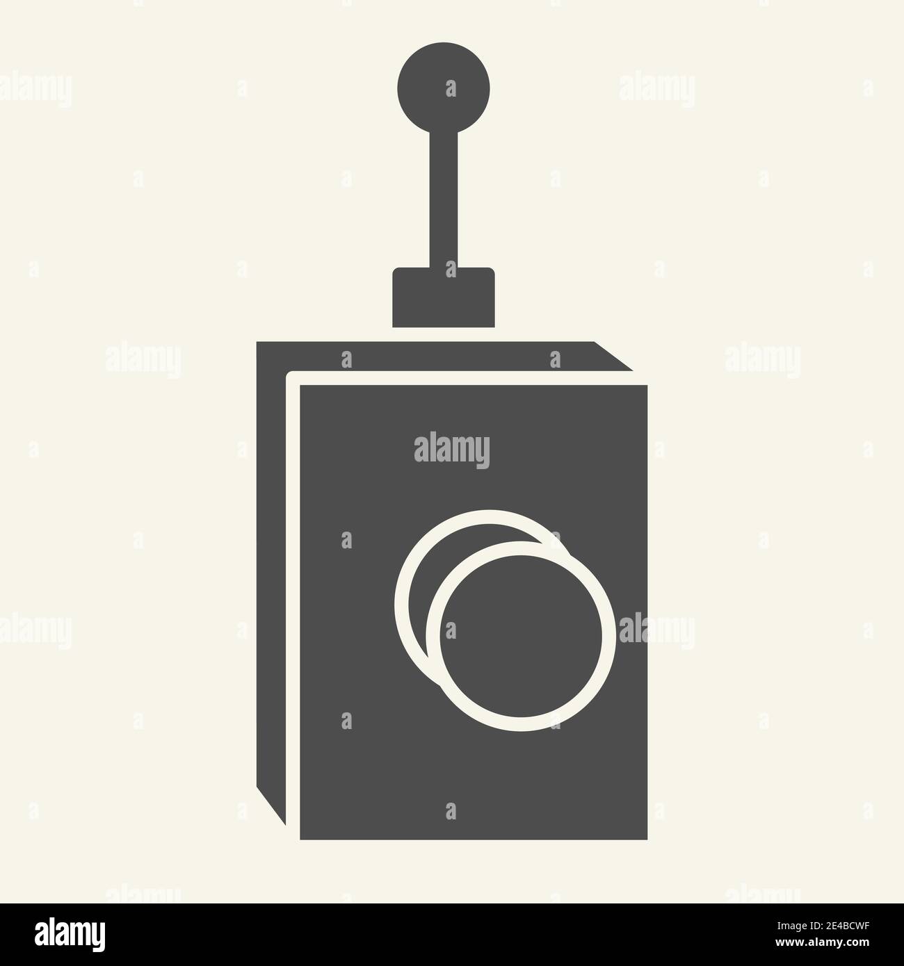 Remote controller solid icon. Remote controller with antena vector illustration isolated on white. Technology glyph style design, designed for web and Stock Vector