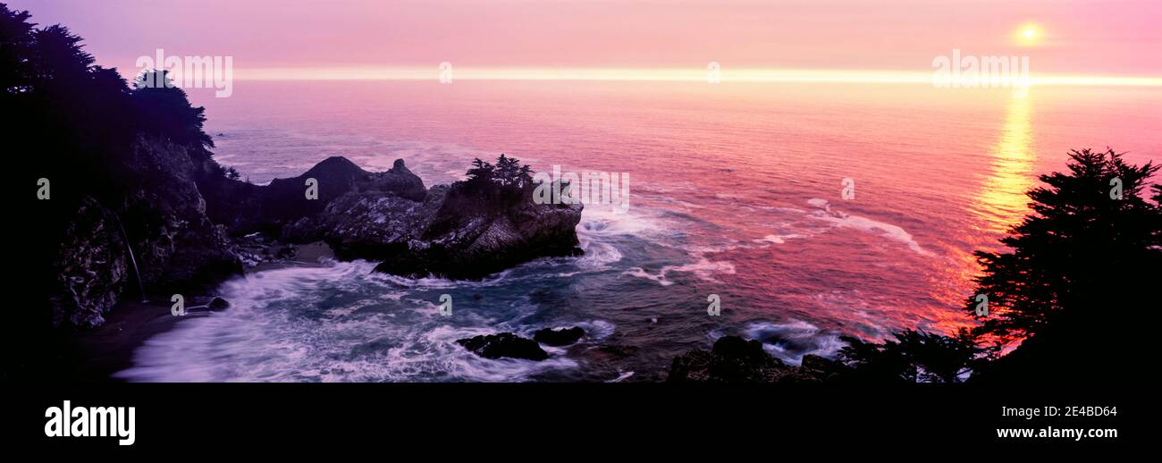 Big Sur coast at sunset, California, USA Stock Photo