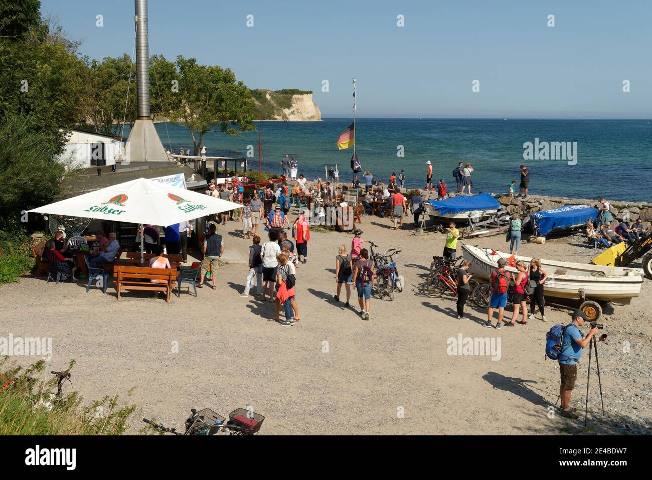 Fishing village Vitt with a view of Cape Arkona, Vitt, Putgarten municipality, Wittow peninsula, Ruegen island, Baltic Sea, Mecklenburg-Western Pomerania, Germany Stock Photo