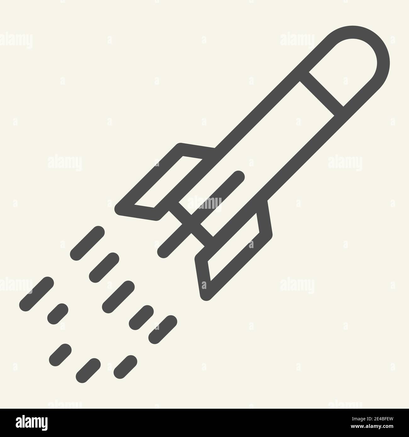 Startup launch line icon. Rocket launch vector illustration isolated on white. Weapon outline style design, designed for web and app. Eps 10. Stock Vector