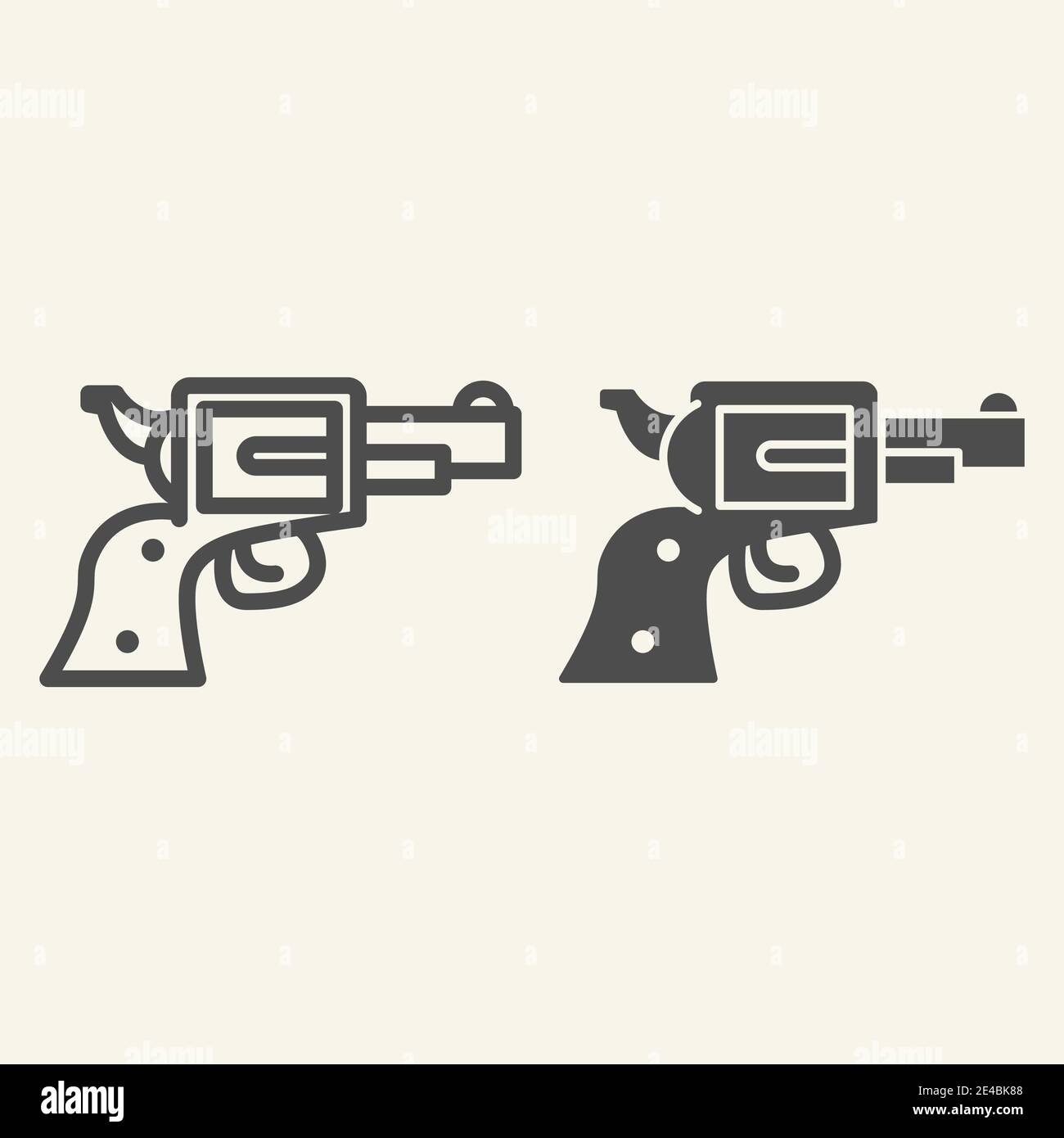 Pistol line and glyph icon. Revolver vector illustration isolated on