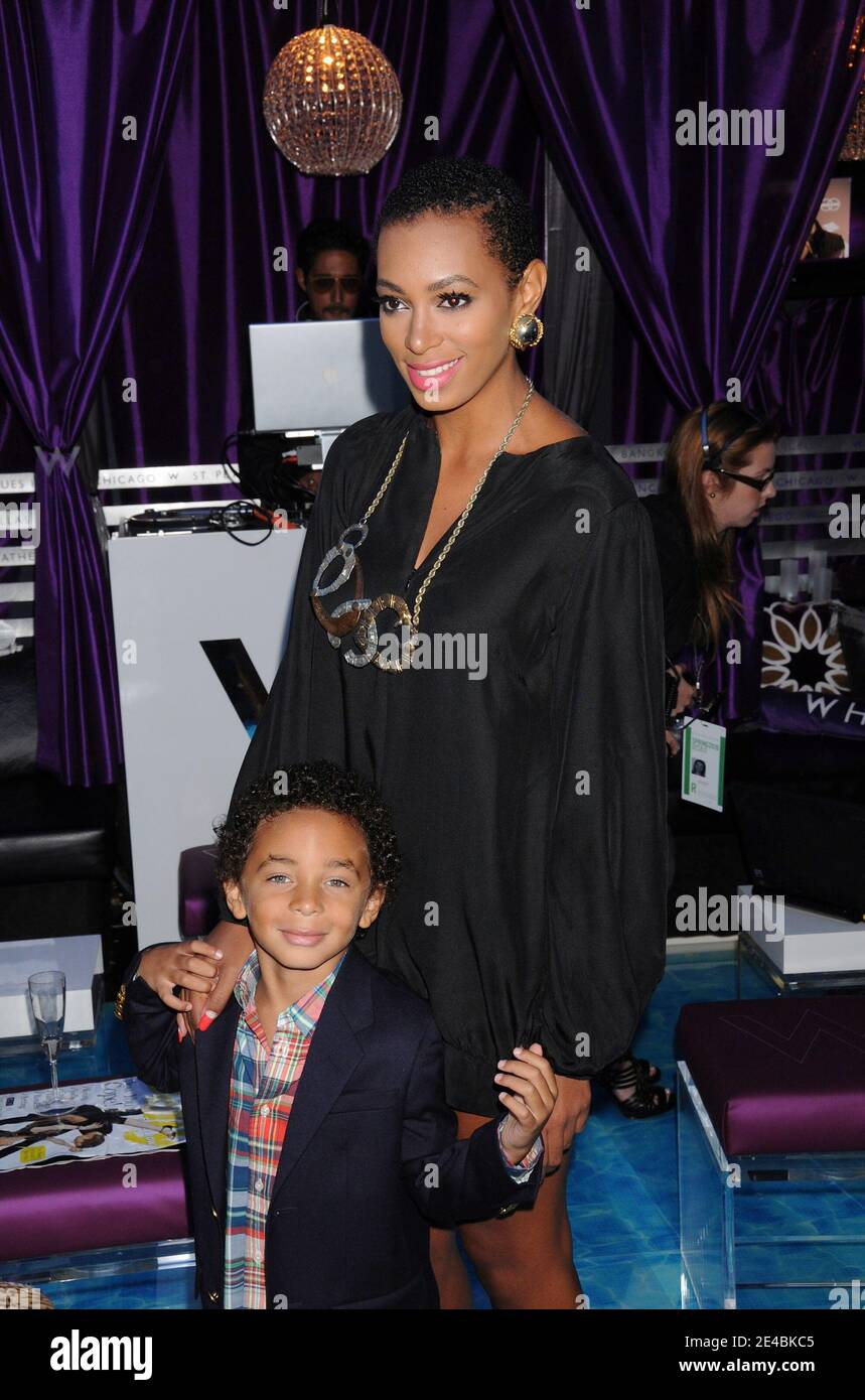 Solange Knowles and son Daniel Julez Smith backstage at the W 