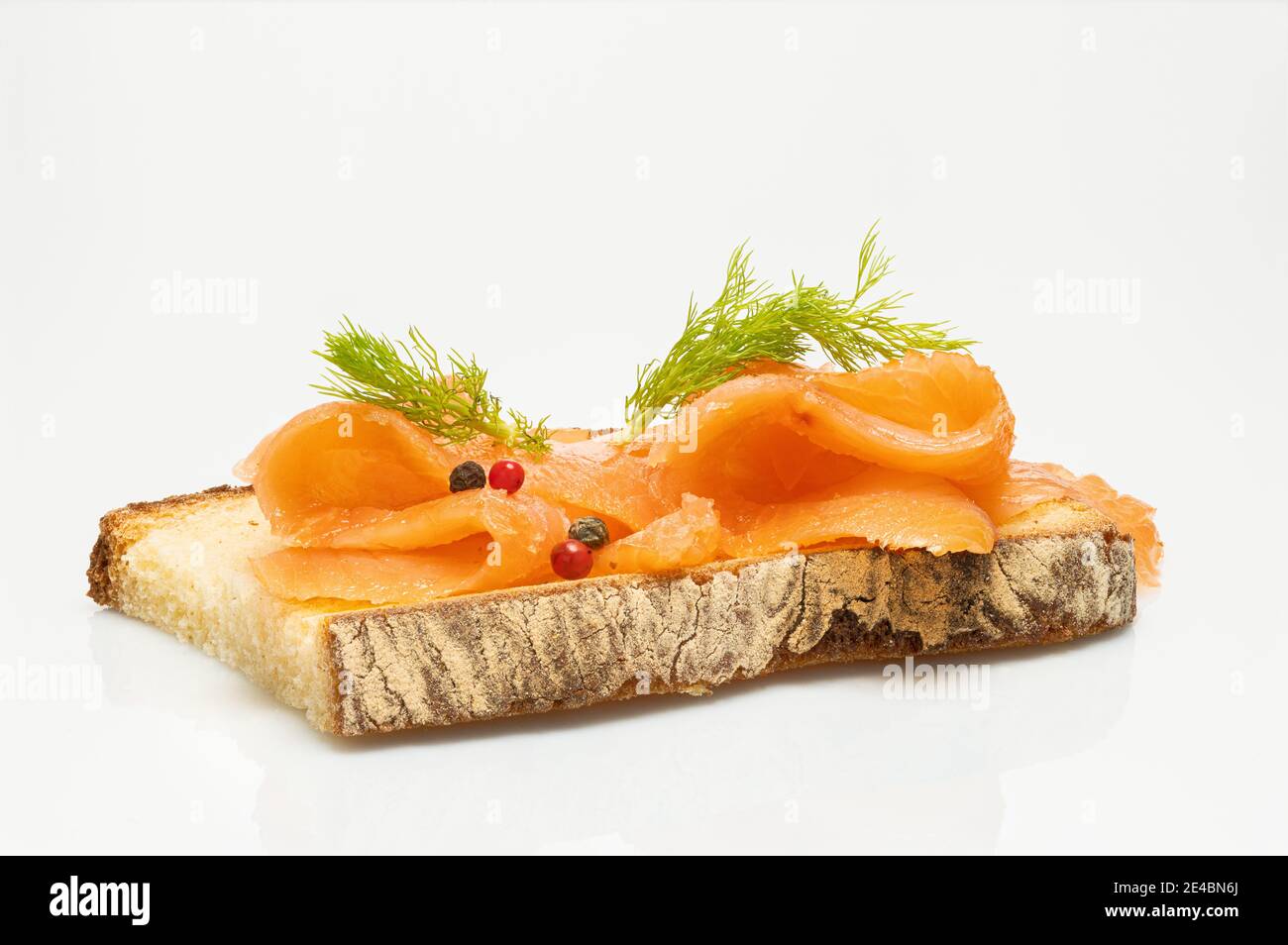 Canapé with smoked salmon and dill Stock Photo - Alamy