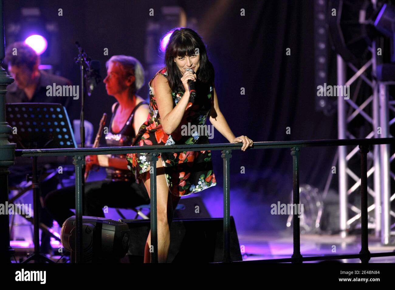 Singer Lio performing live in Croix, near Roubaix, Northern France, on ...