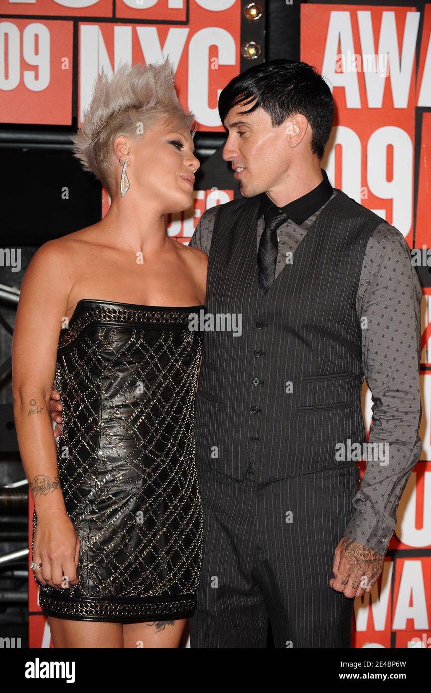 Musician Pink and Corey Hart arriving at the 2009 MTV Video Music Awards, held at the Radio City