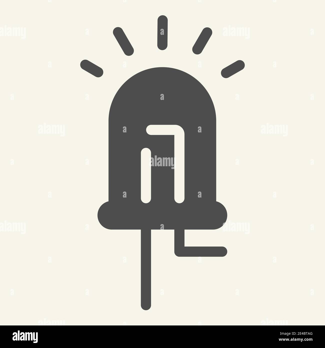 Light emitting diode solid icon. Led vector illustration isolated on ...