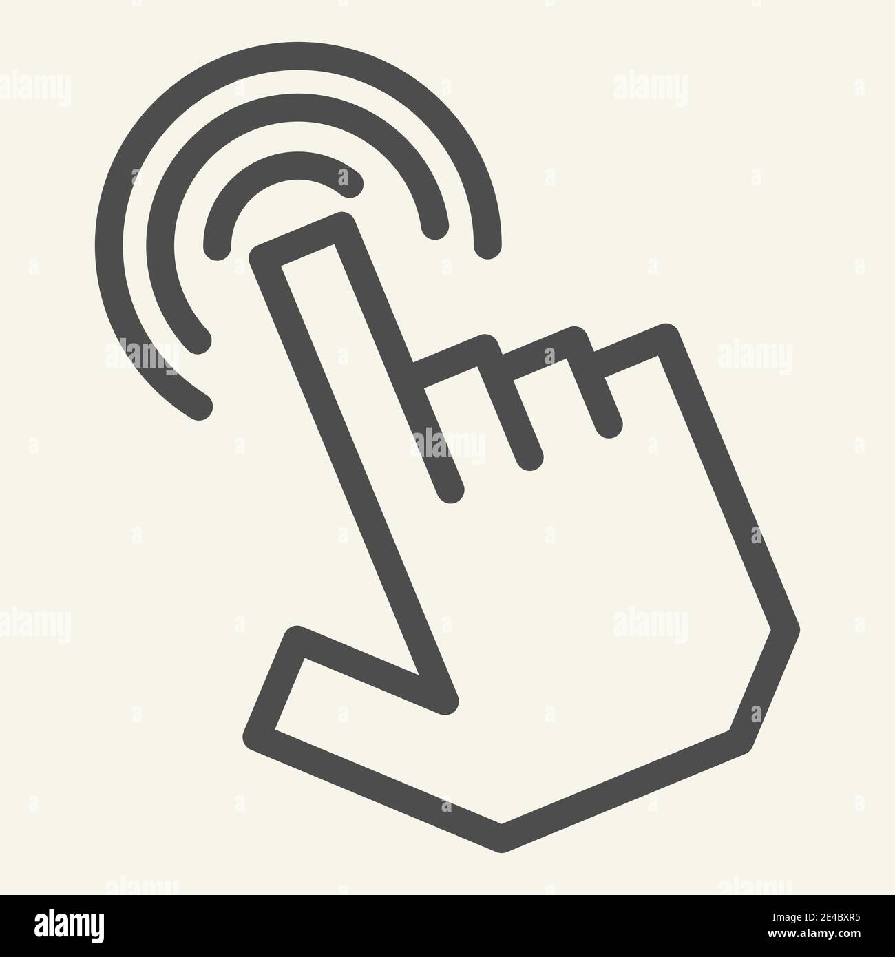 Pointer hand line icon. Hand cursor vector illustration isolated on ...