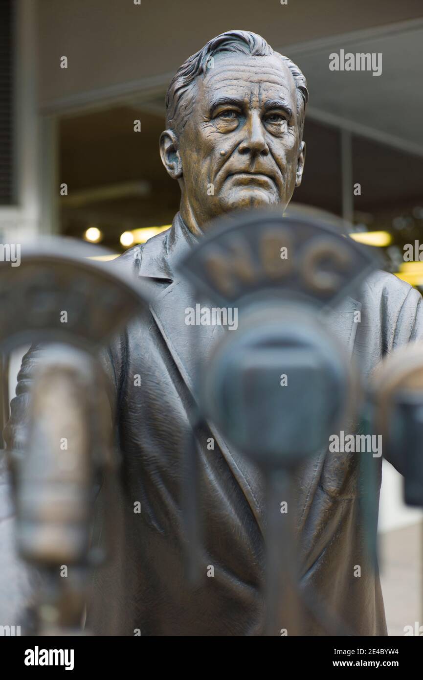 Statue of US President Franklin D. Roosevelt at City of Presidents, Rapid City, Pennington County, South Dakota, USA Stock Photo