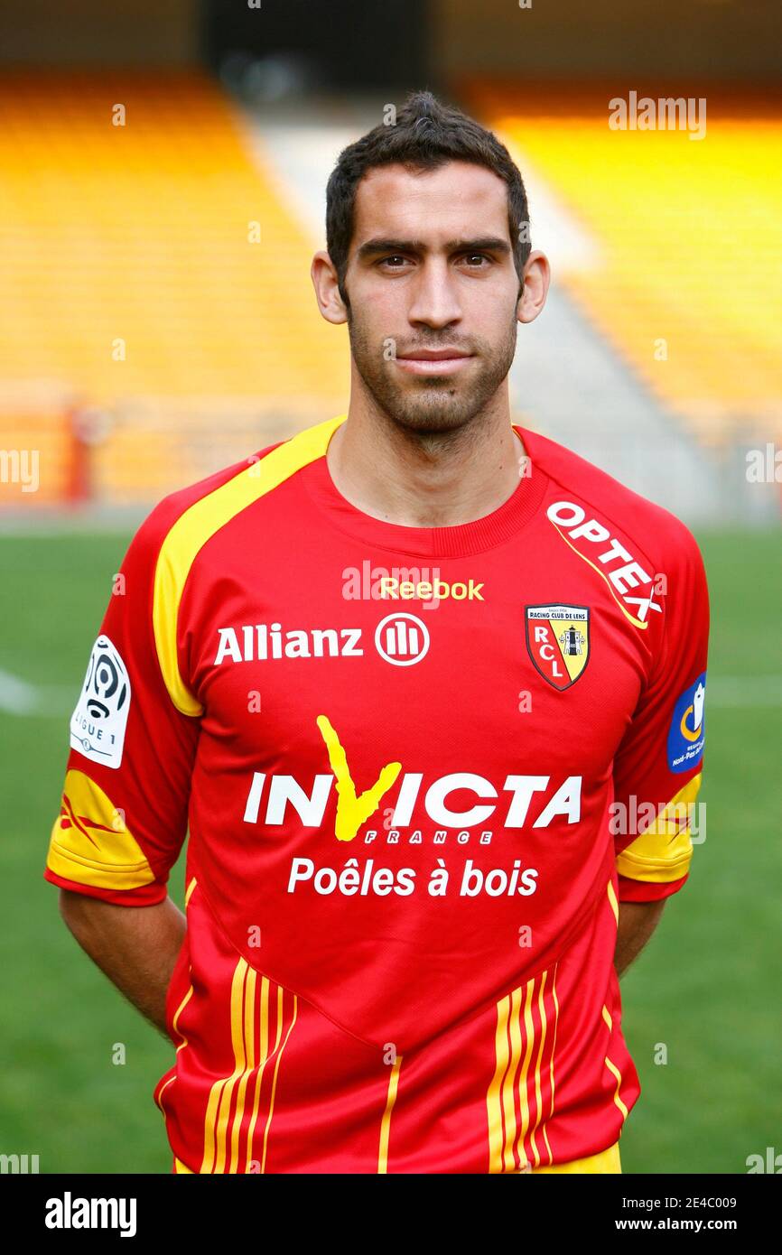 Official picture of Lens' first league soccer team, season 2009-2010, at Felix Bollaert Stadium in Lens, France on September 21, 2009. Here Fabien Laurenti. Photo by Mikael LIbert/ABACAPRESS.COM Stock Photo