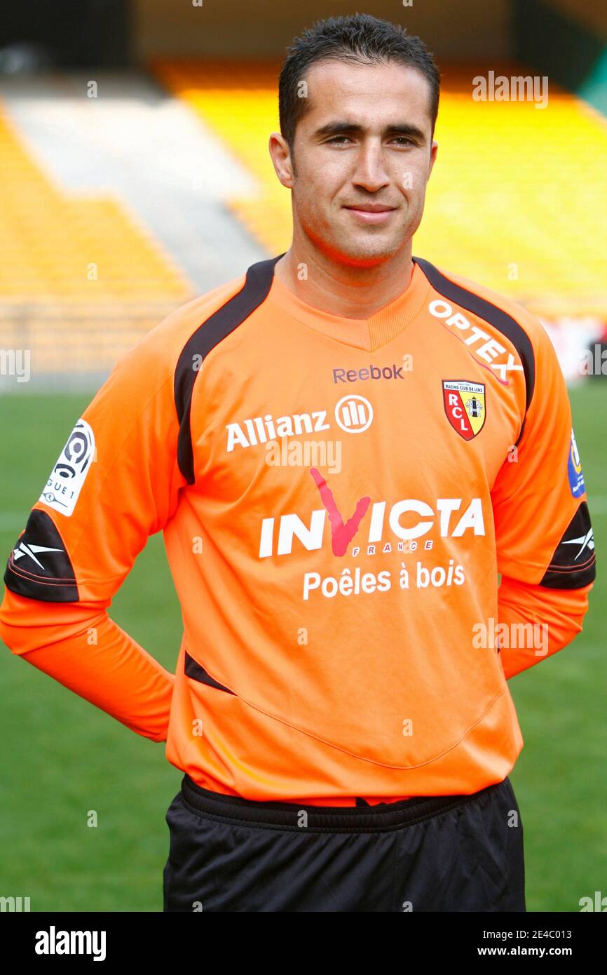 Official picture of Lens' first league soccer team, season 2009-2010, at Felix Bollaert Stadium in Lens, France on September 21, 2009. Here Samuel Atrous. Photo by Mikael LIbert/ABACAPRESS.COM Stock Photo