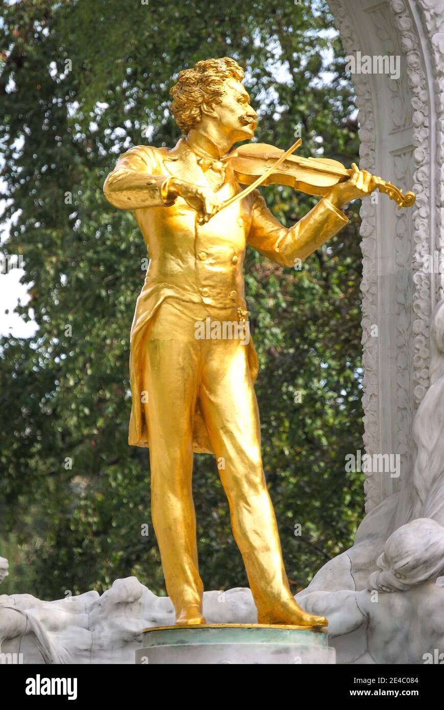 Johann Strauss Statue, Stadpark, Vienna, Wein, Republic of Austria Stock Photo