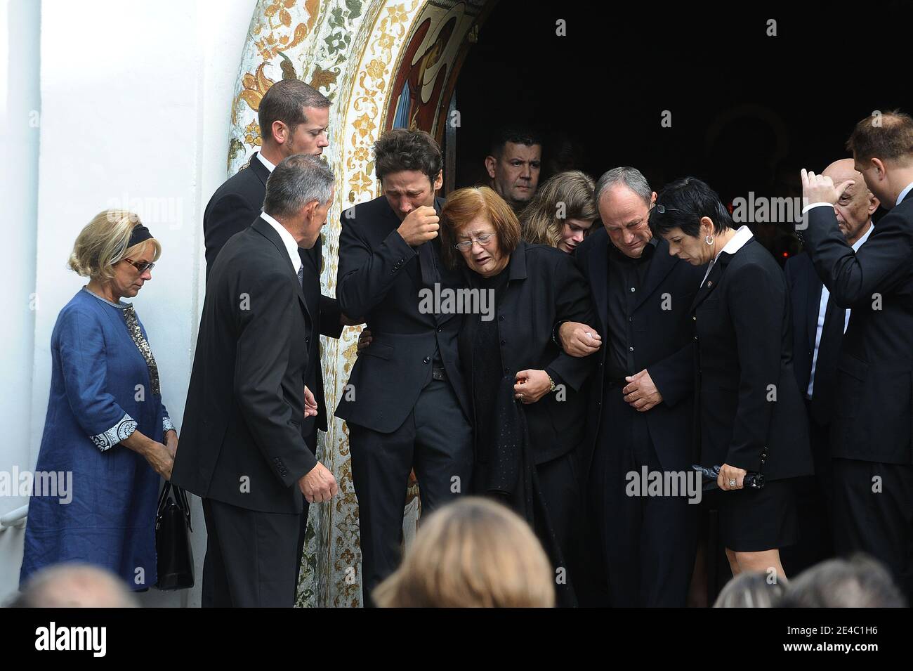 Relatives attending the funeral mass of French (with Serbian roots ...