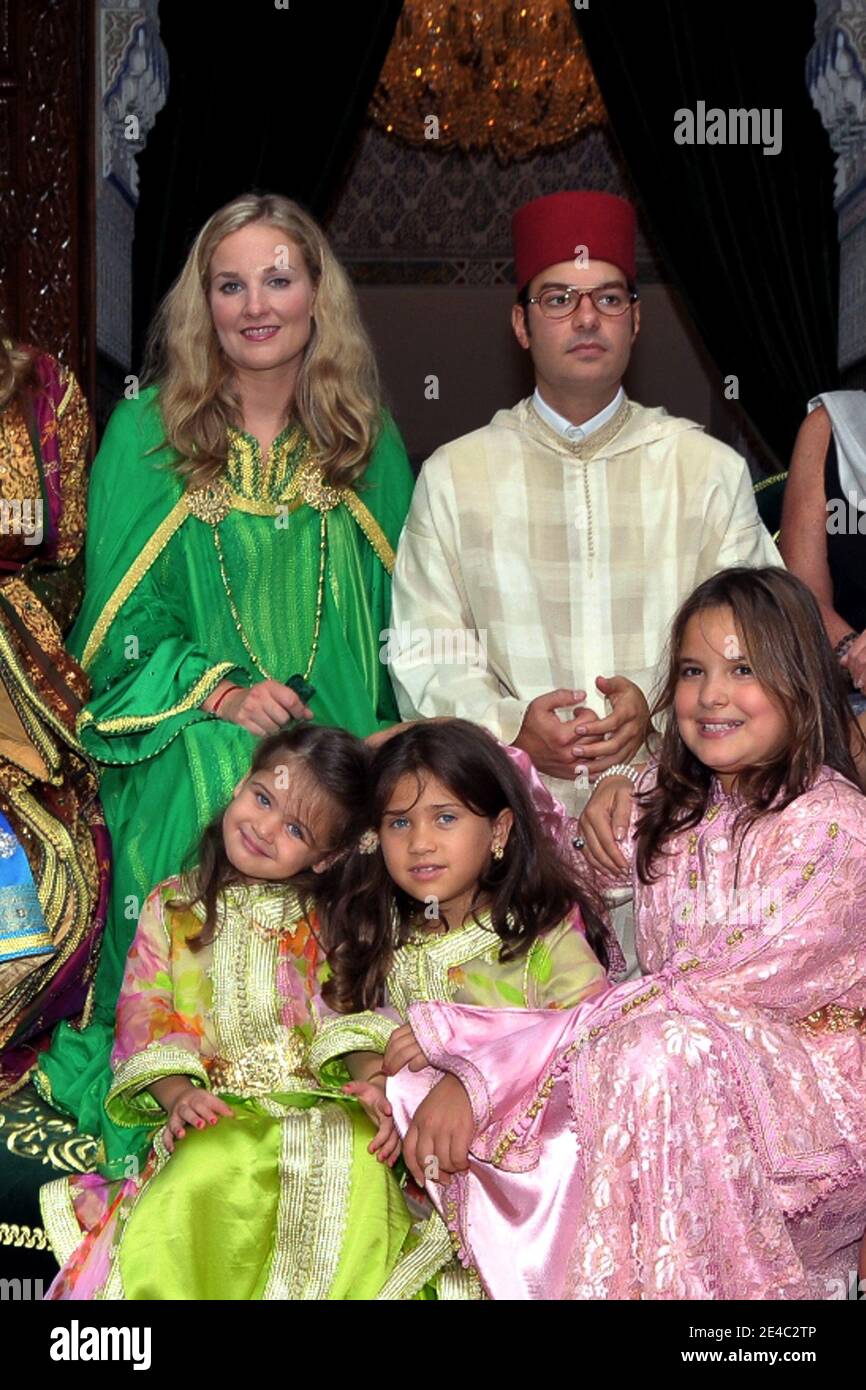 Prince Moulay Ismail (C, wearing glasses), a cousin to Morocco's King ...