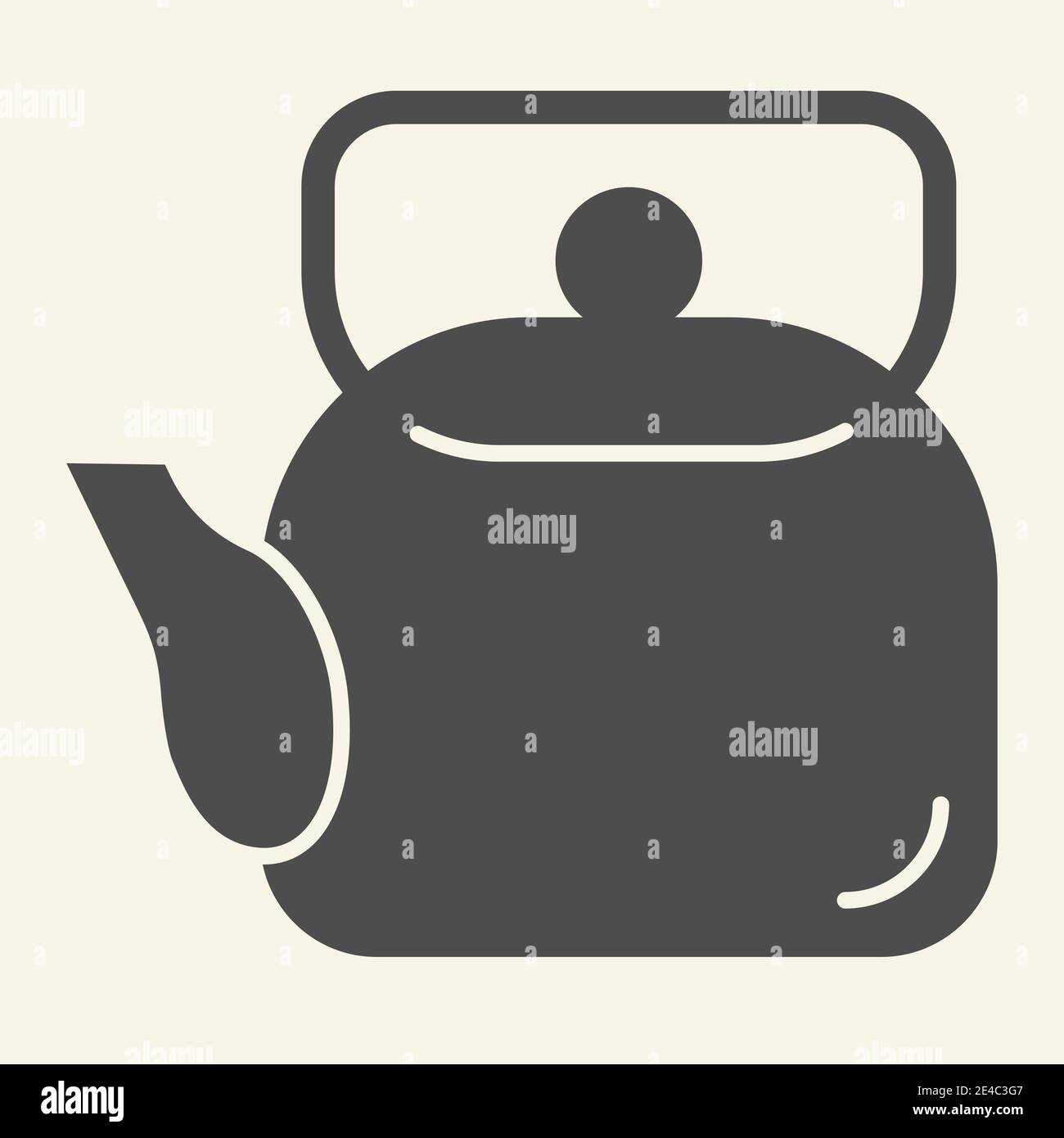 Teapot solid icon. Tea kettle symbol, glyph style pictogram on beige  background. Kitchen Cookware sign for mobile concept and web design. Vector  Stock Vector Image & Art - Alamy