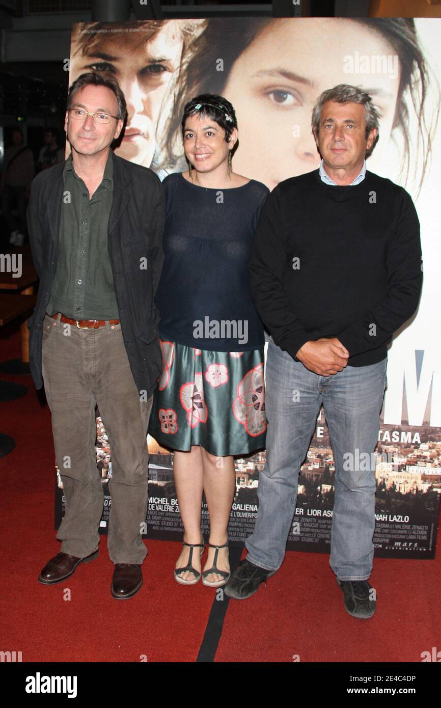 Director Alain Tasma, author Valerie Zenatti and Michel Boujenah pose during the premiere of' Ultimatum' held at UGC Bercy in Paris, France on September 29, 2009. Photo by Denis Guignebourg/ABACAPRESS.COM Stock Photo