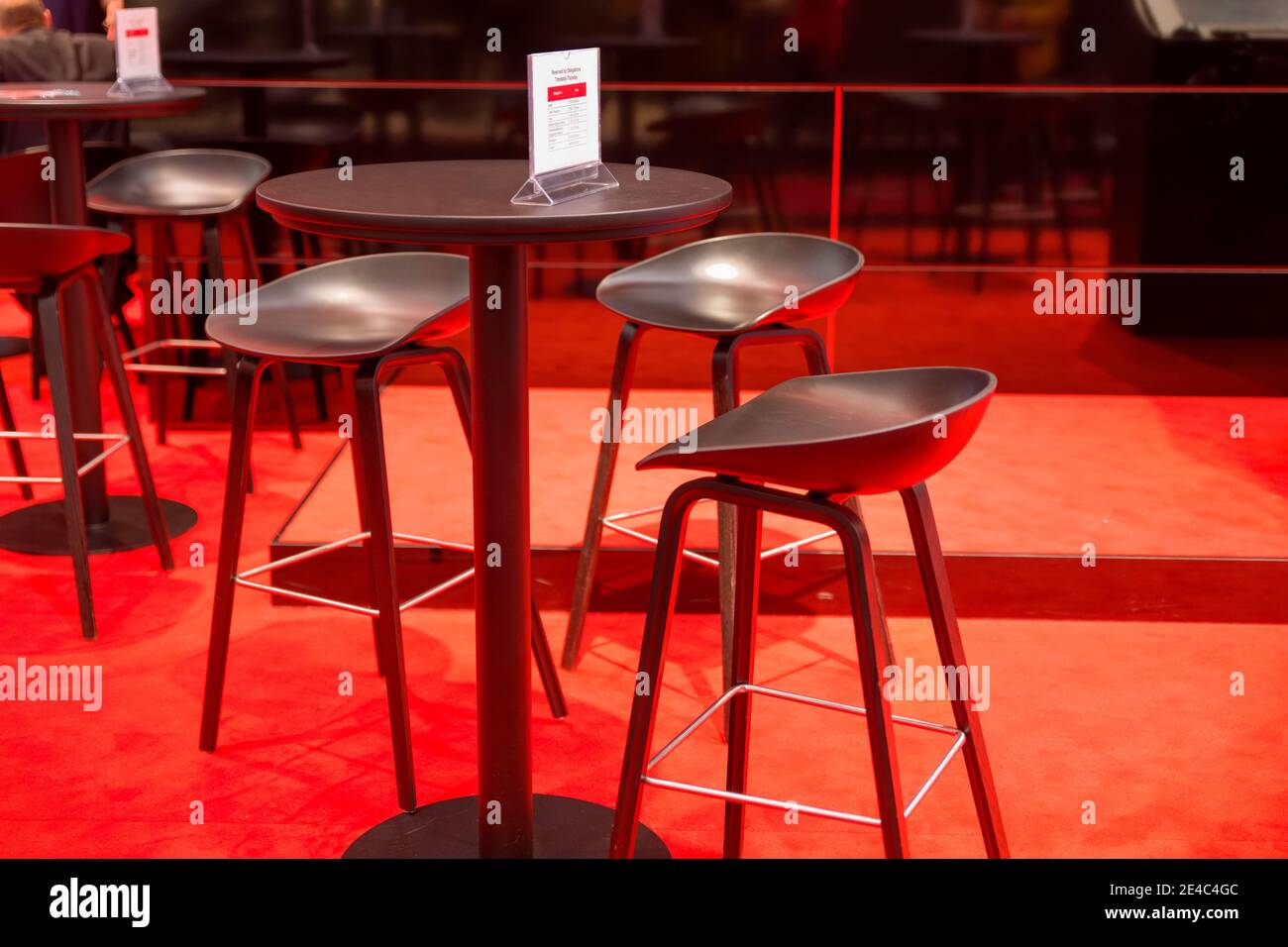 Empty chairs in a restaurant, Hanover, Lower Saxony Stock Photo
