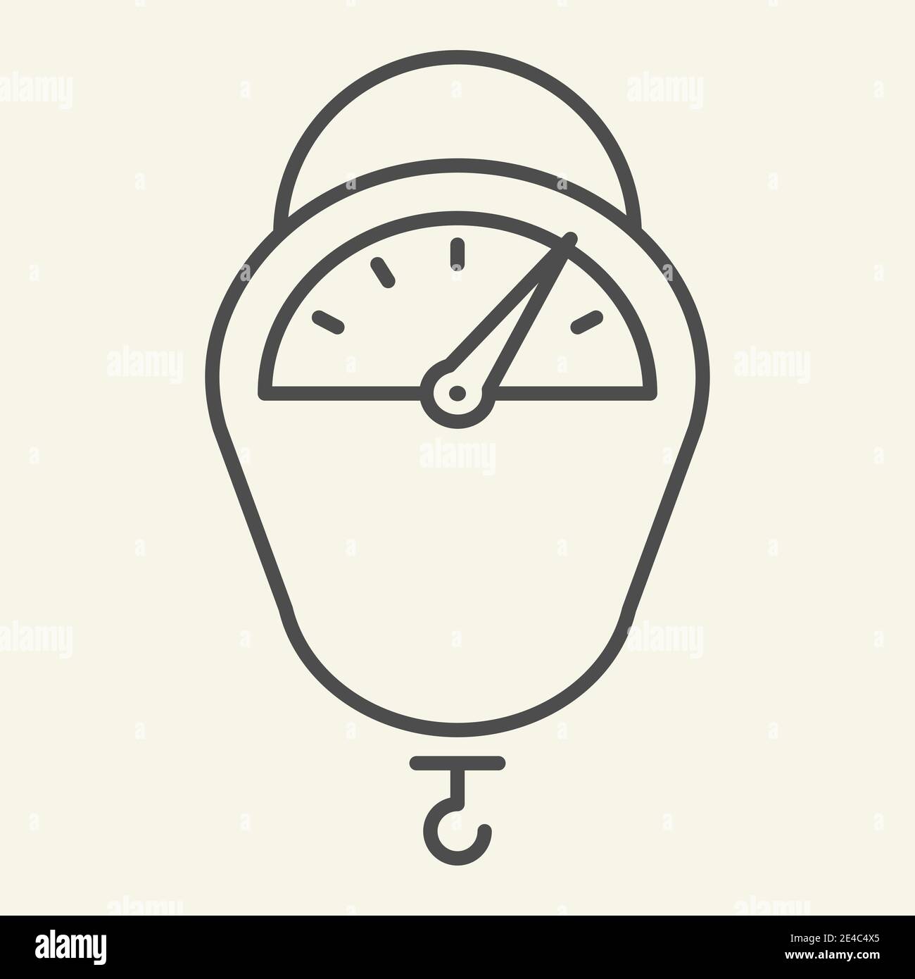 Hanging scale thin line icon. Kitchen scales tool symbol, outline style
