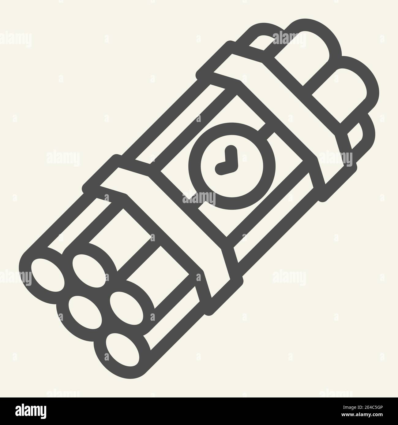 Time bomb line icon. Dynamite vector illustration isolated on white. Detonator outline style design, designed for web and app. Eps 10. Stock Vector