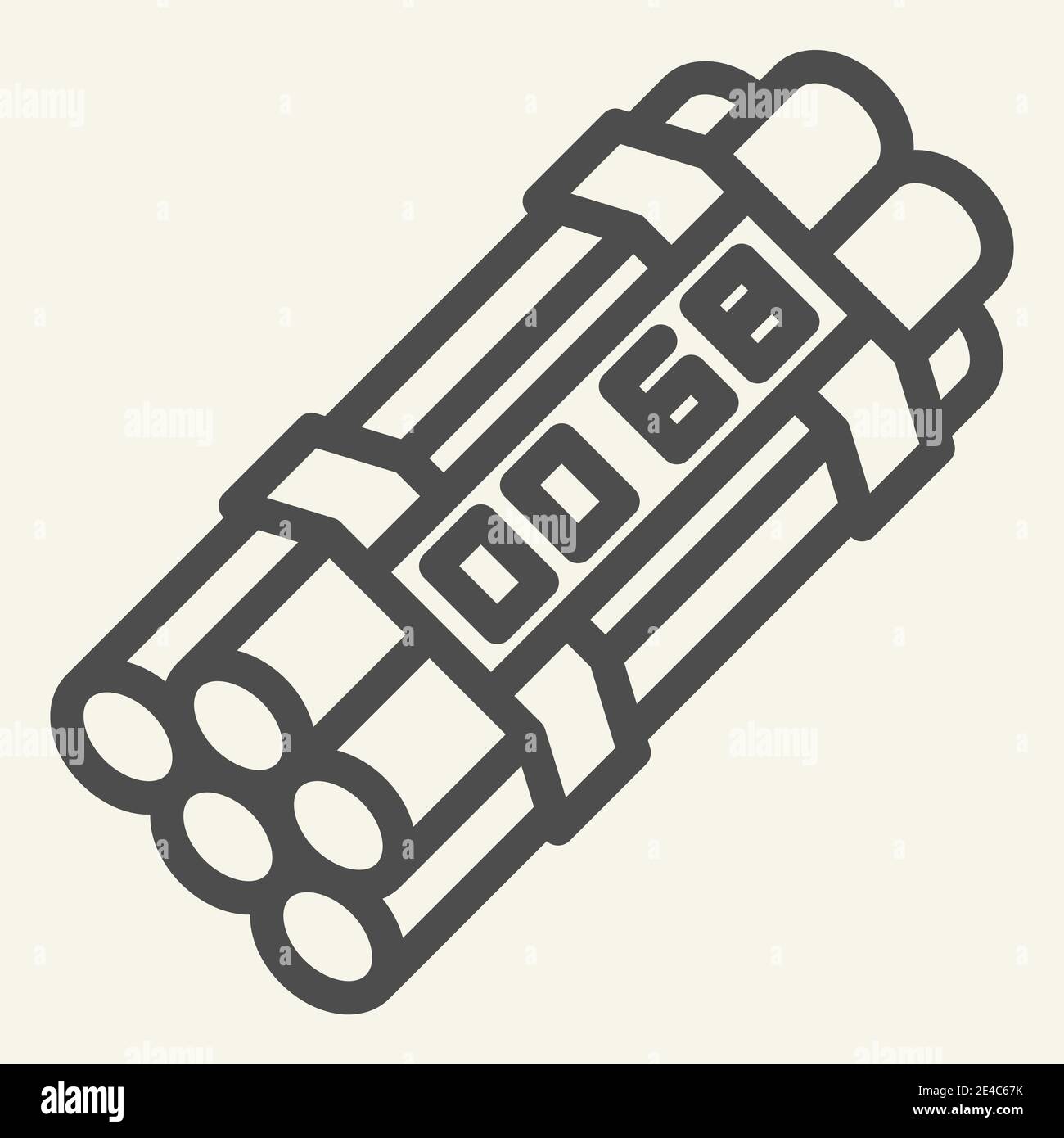 Time bomb line icon. Dynamite vector illustration isolated on white. Detonator outline style design, designed for web and app. Eps 10. Stock Vector