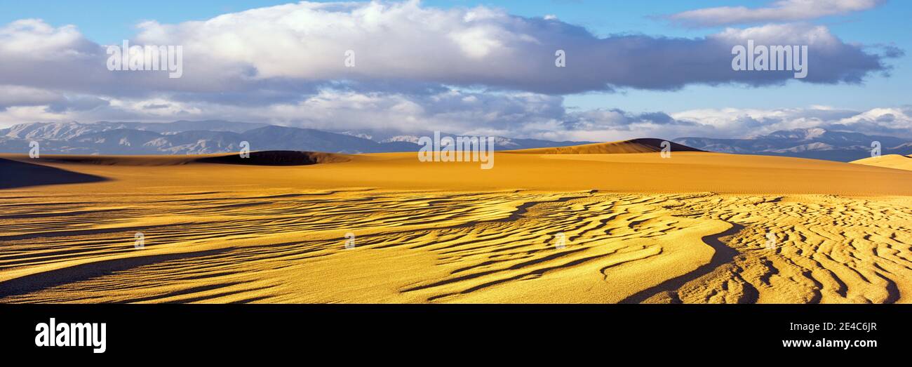 Sand dunes in a desert, Great Sand Dunes National Park and Preserve, Colorado, USA Stock Photo