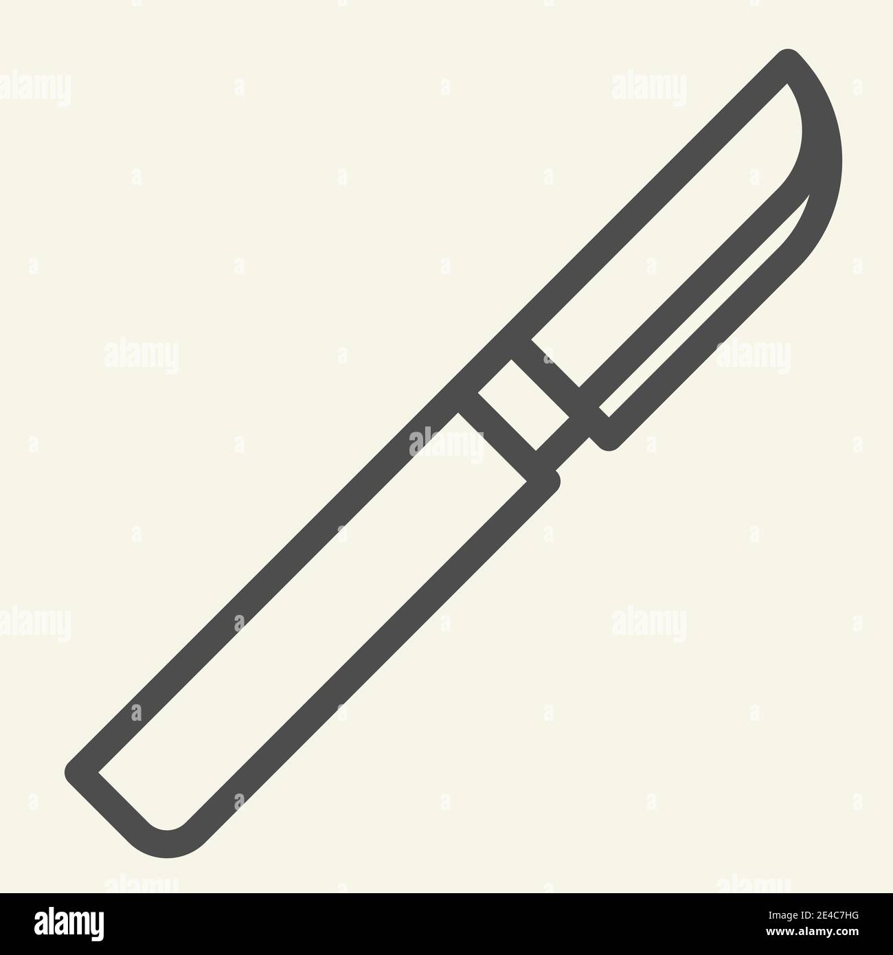 Scalpel line icon. Medical surgeon tool outline style pictogram on white background. Surgical scalpel knife symbol for mobile concept and web design Stock Vector