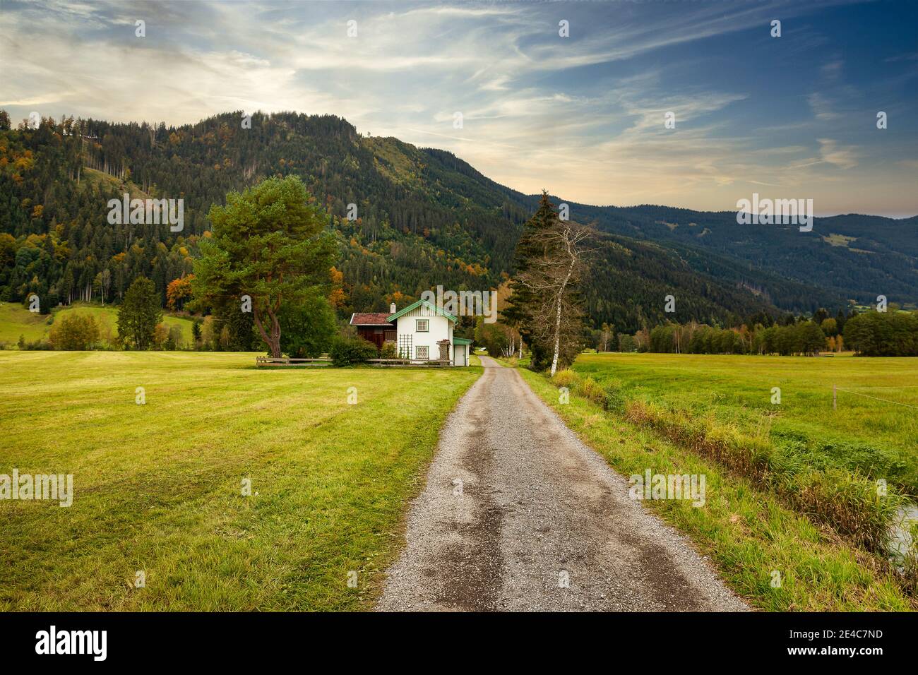 A path near the village Maishofen in Austria. Only 10 Minutes from Zell am See Stock Photo