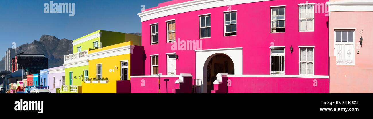 Colorful houses in a city, Bo-Kaap, Cape Town, Western Cape Province, South Africa Stock Photo