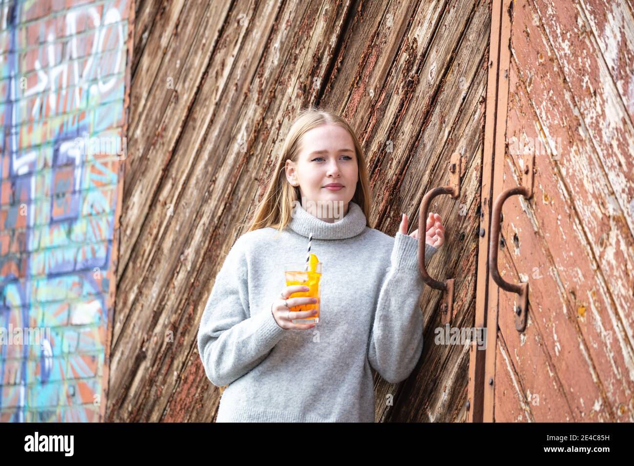 Young woman, leisure time in the city in summer. Stock Photo