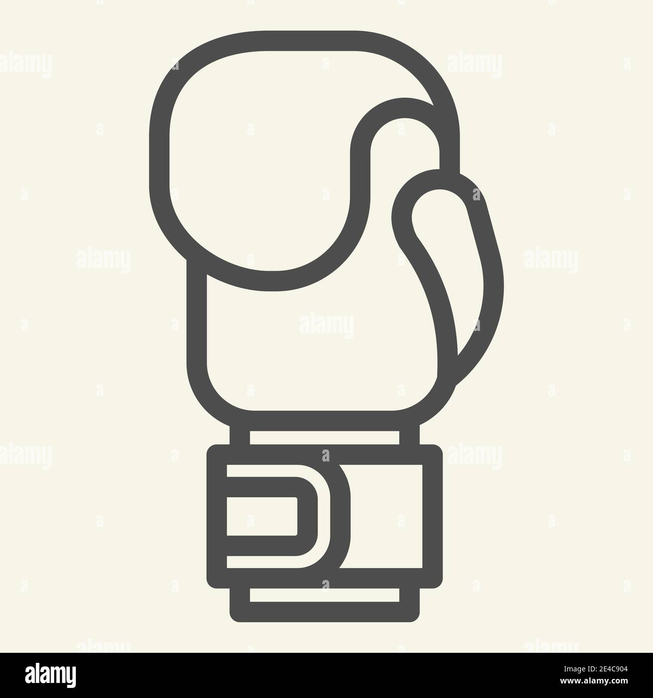 Boxing glove line icon. Sport equipment outline style pictogram on beige background. Boxing gloves symbol for mobile concept and web design. Vector Stock Vector