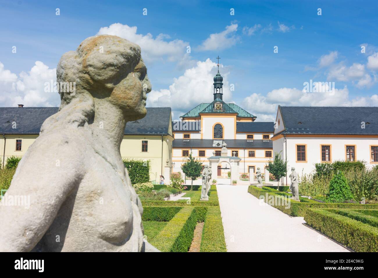 Kuks (Kukus), former Hospital garden, statues in Kralovehradecky, Hradec Kralove Region, Königgrätzer Region, Czech Stock Photo