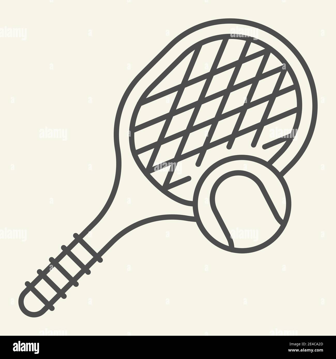 Tennis thin line icon. Tennis racket and ball outline style pictogram ...