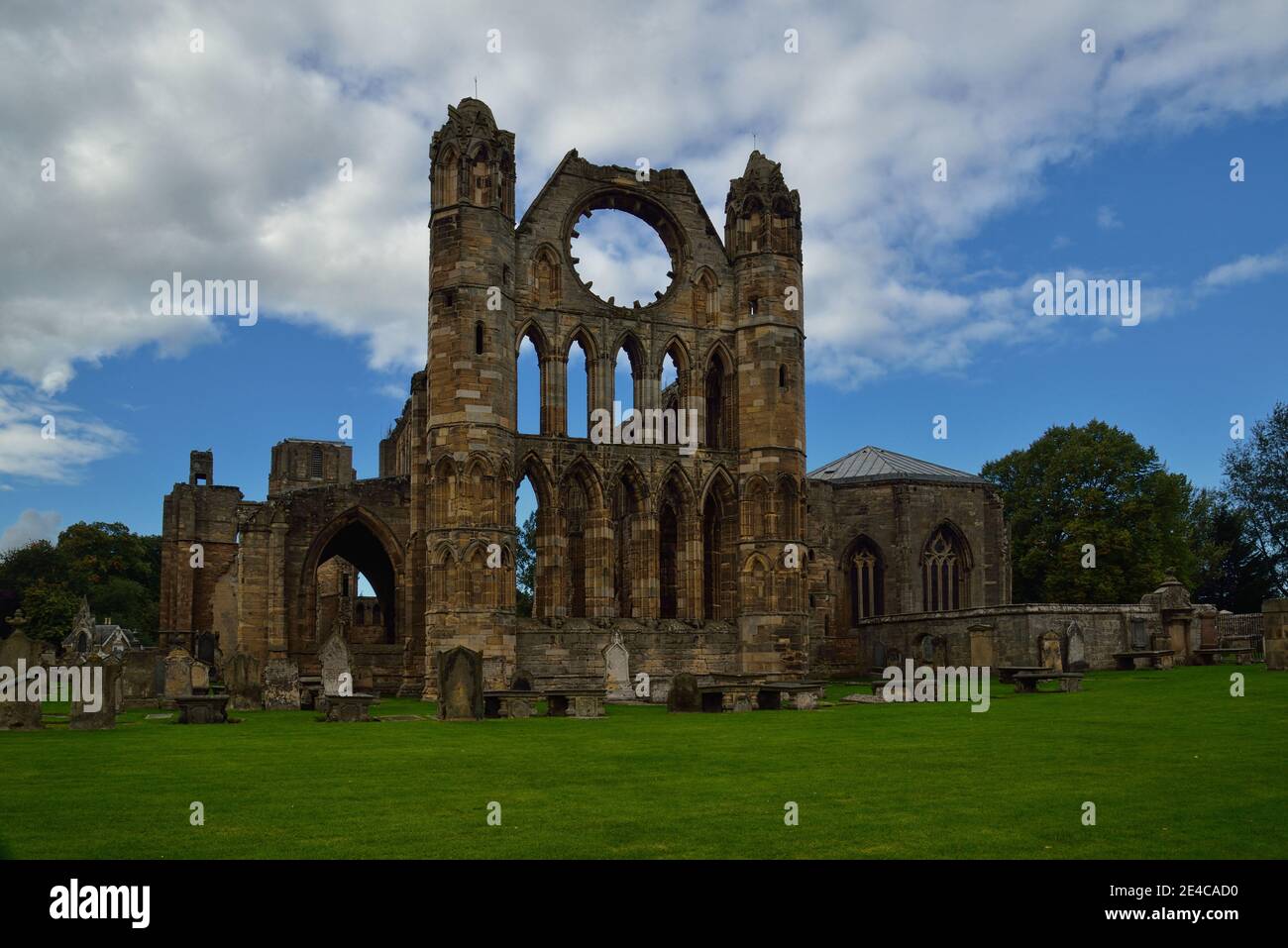 Ruins of Melrose Abbey, City of Melrose, United Kingdom, Scotland, British Isles, Great Britain Stock Photo