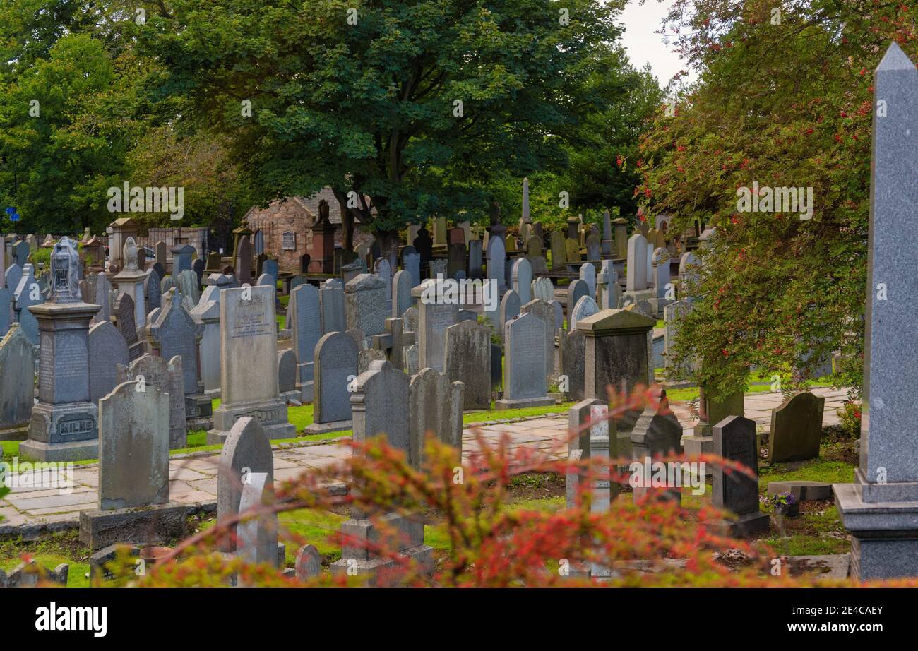 Graveyard at St Machar's Cathedral, Old Aberdeen, Aberdeen, Scotland, United Kingdom, Great Britain, British Isles Stock Photo