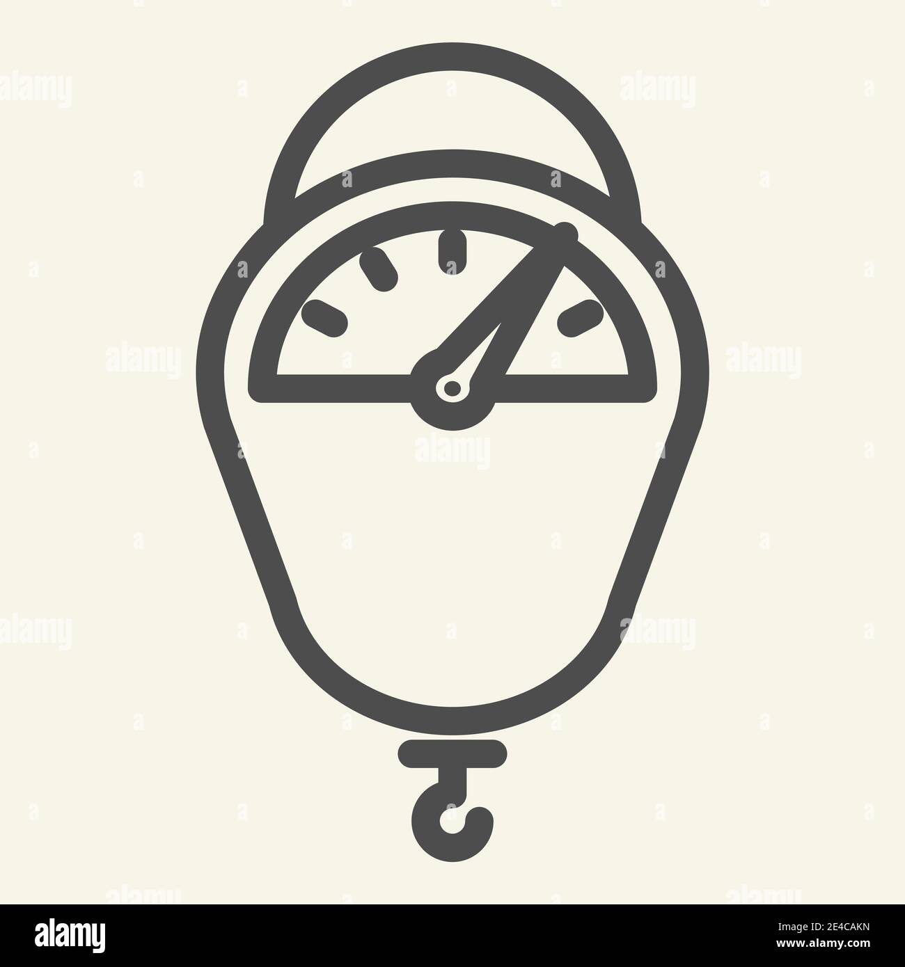 Hanging scale line icon. Kitchen scales tool symbol, outline style  pictogram on beige background. Hanging weight scale with hook sign for  mobile Stock Vector Image & Art - Alamy