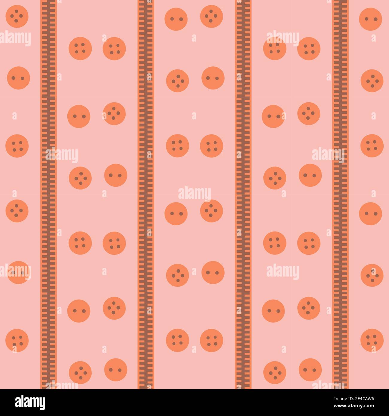 zippers and buttons seamless vector pattern Stock Vector