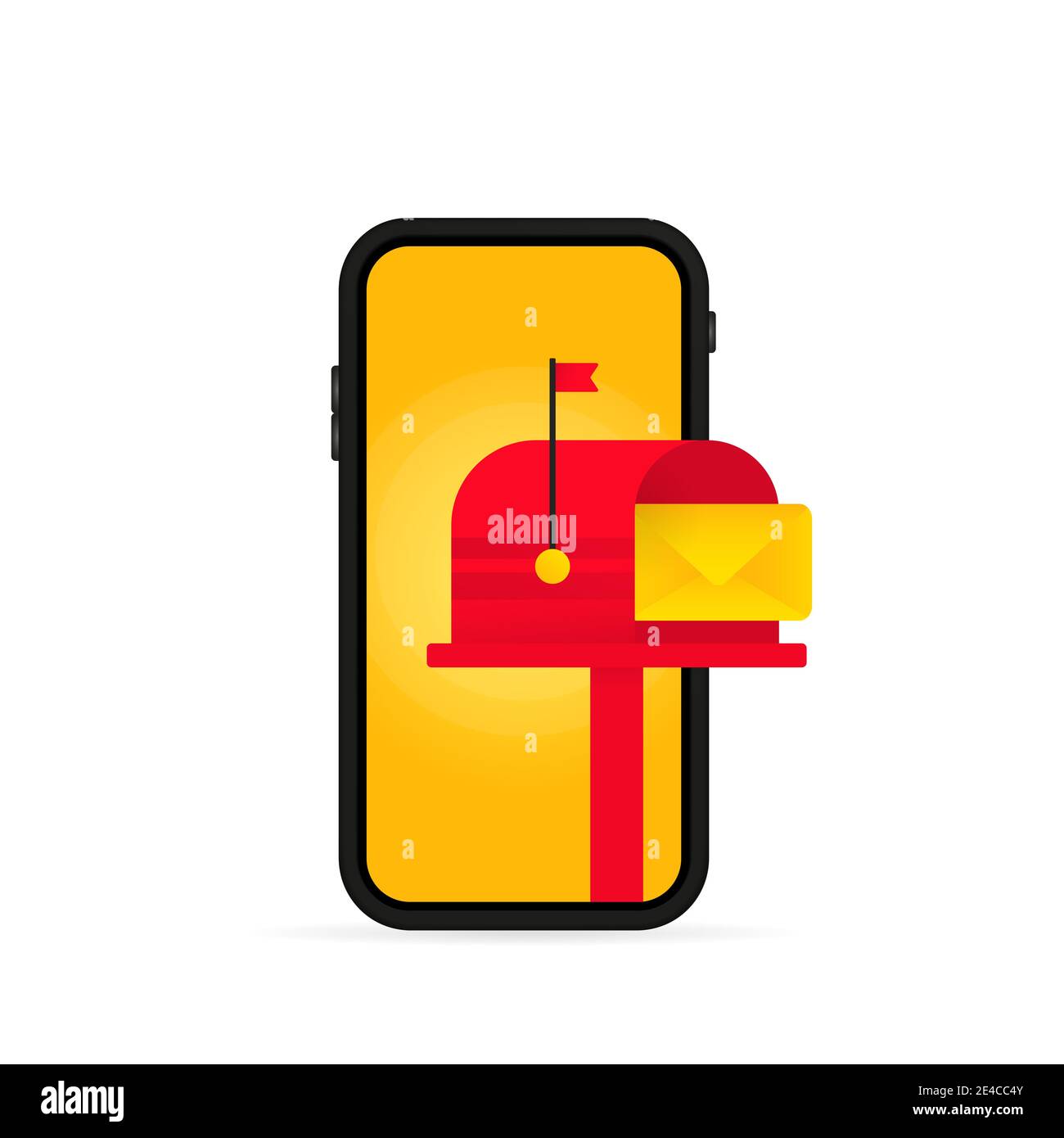Mail box in smartphone screen icon. Stock Vector