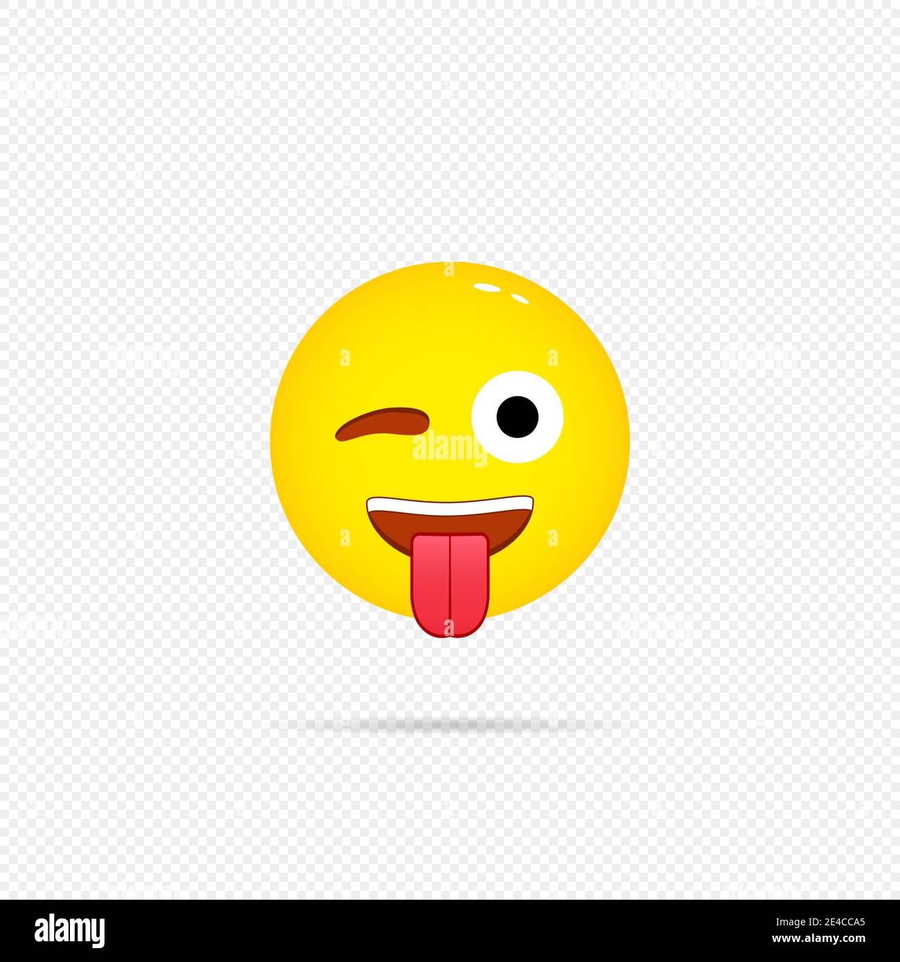 Emoji with tongue icon. Happy emotion. Stock Vector