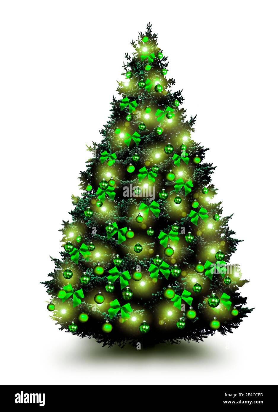 Christmas tree with green Christmas tree balls Stock Photo Alamy