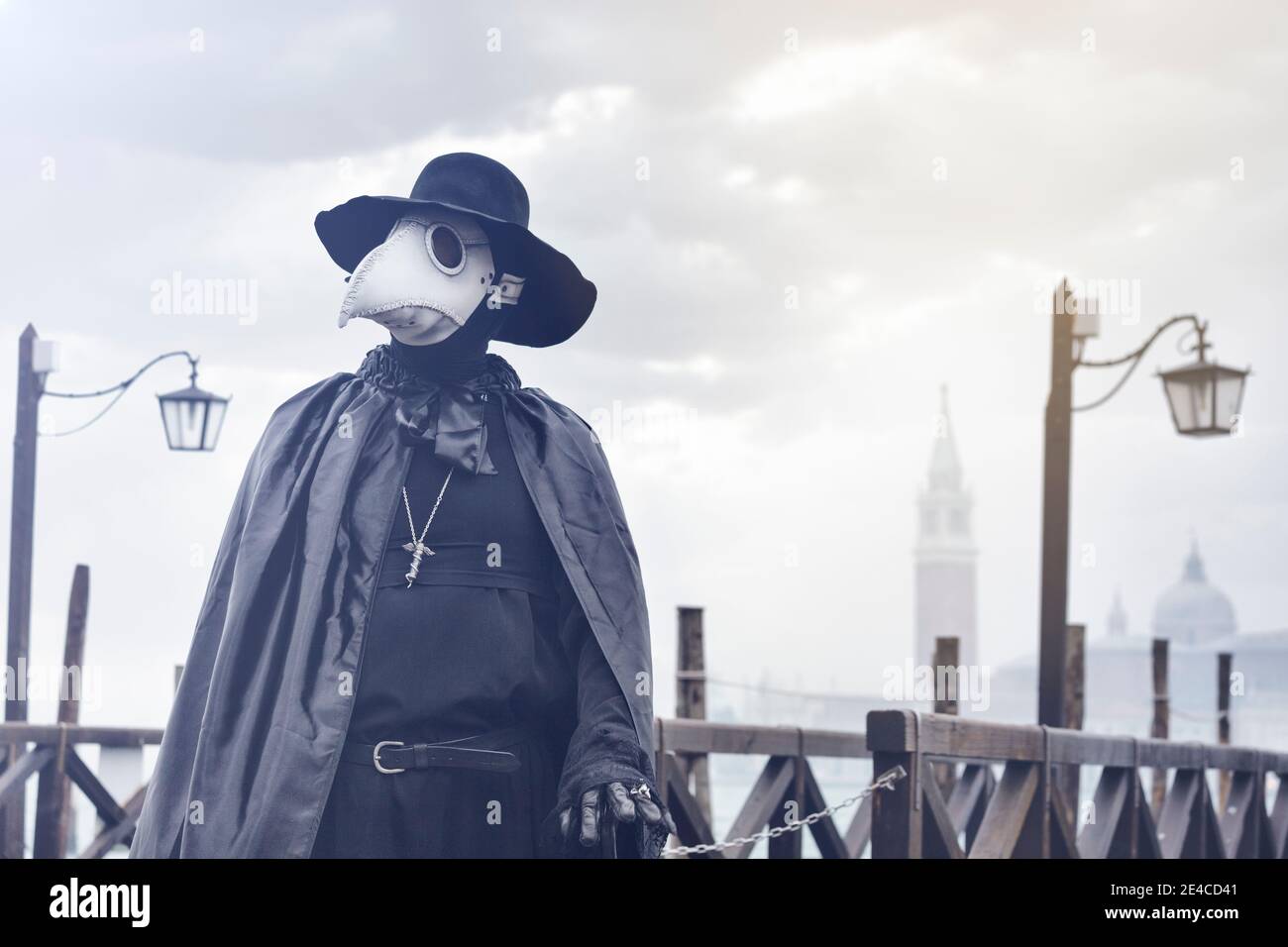 Italy, Veneto, Venice, the Plague doctor costume at the Venice carnival Stock Photo