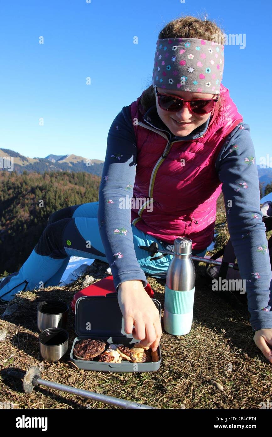 Wanderung zur Hochalm am Sylvensteinspeicher, Kreuth Stock Photo