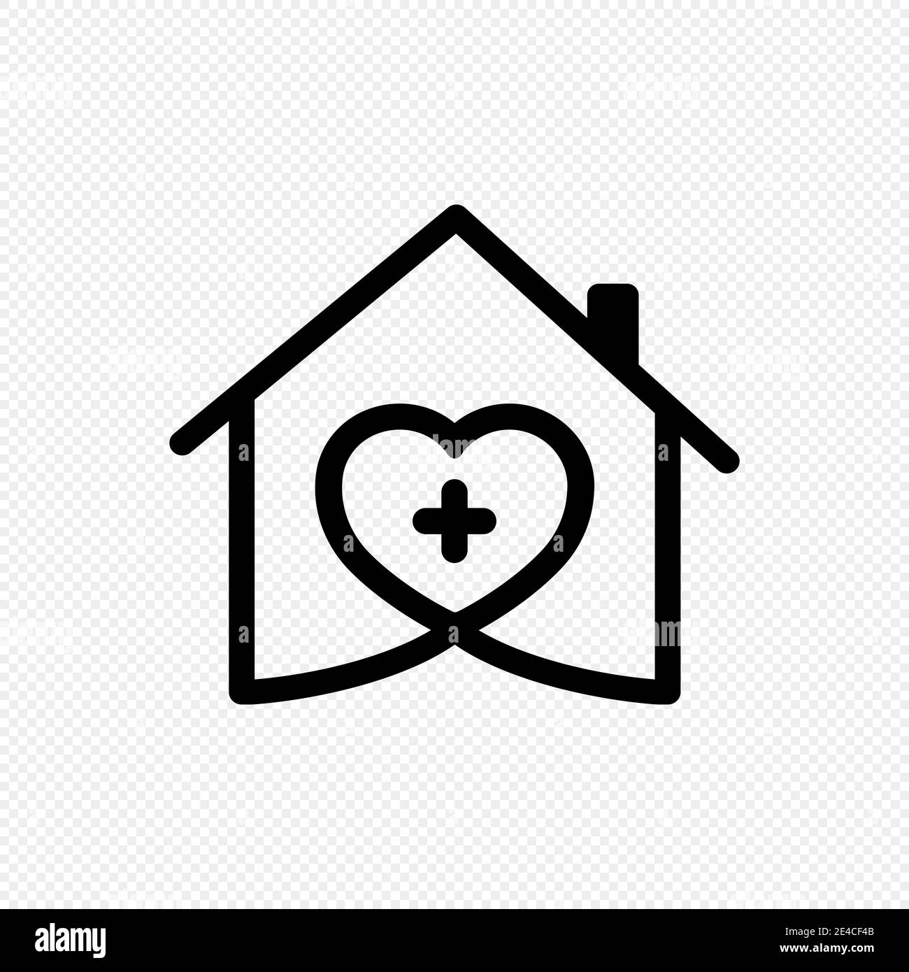 Home care icon. Medical house logo. Stock Vector