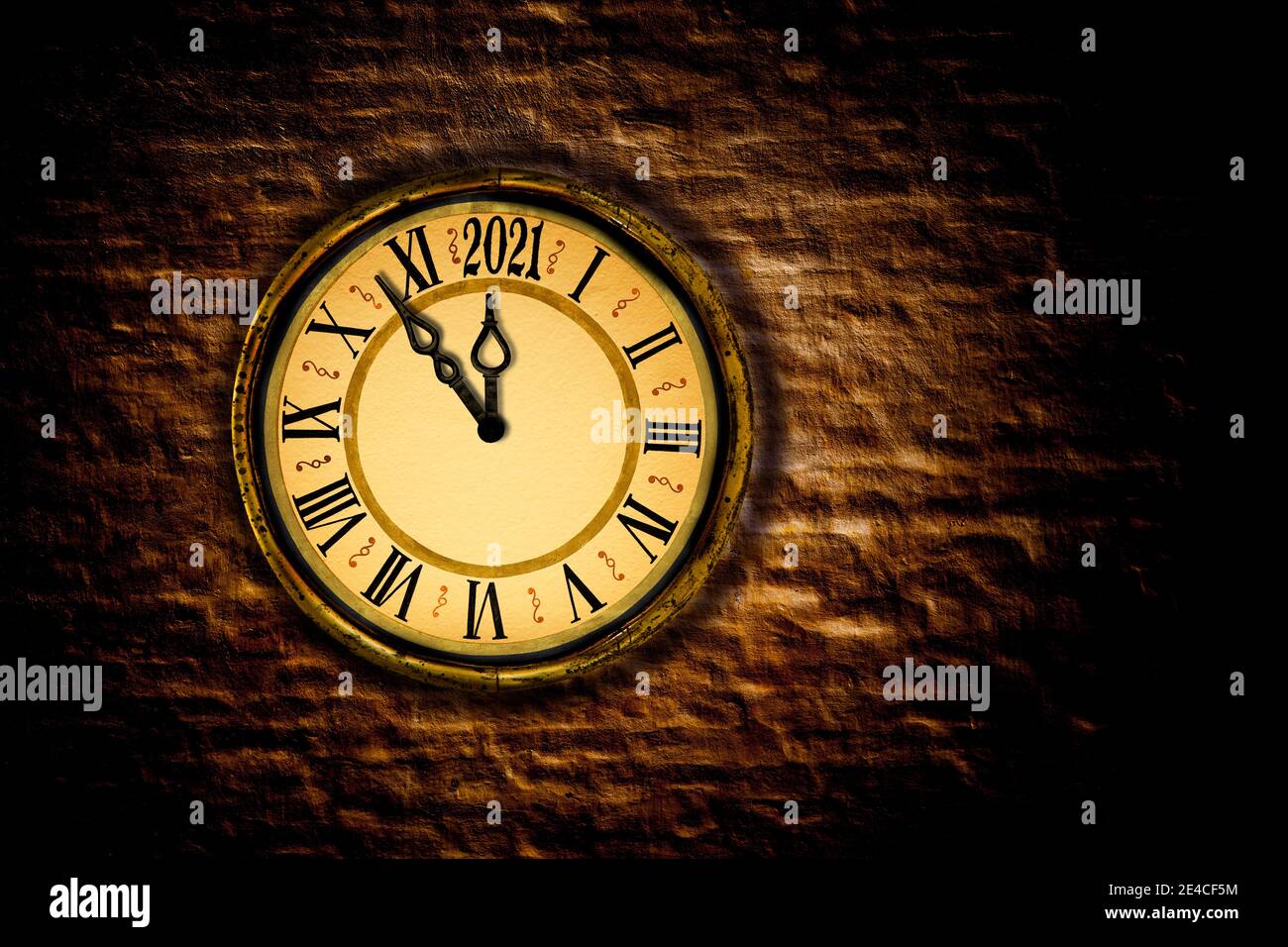 Nostalgic clock with five to twelve 2021 Stock Photo Alamy
