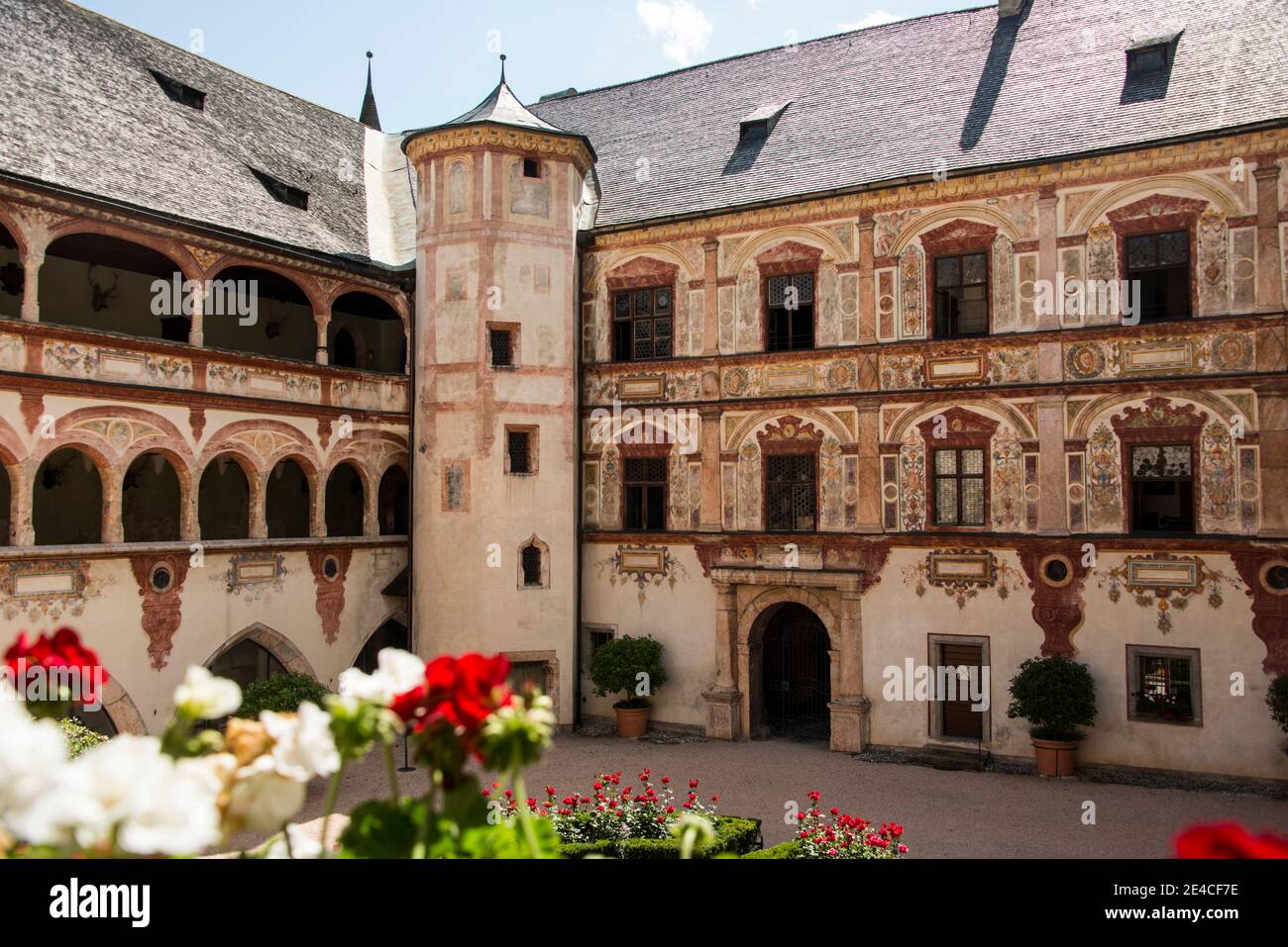 Tratzberg Castle, inner courtyard Stock Photo