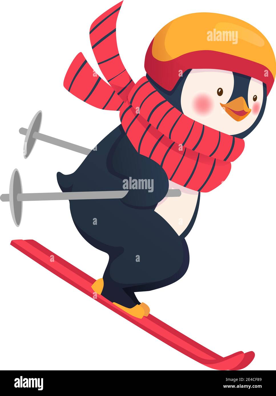 Penguin skier isolated. Sport and leisure concept illustration Stock ...